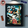 Jalen Hurts Ultra Rare Kaiju Card Topps X NFL Go Birds Philadelphia Eagles Poster Canvas