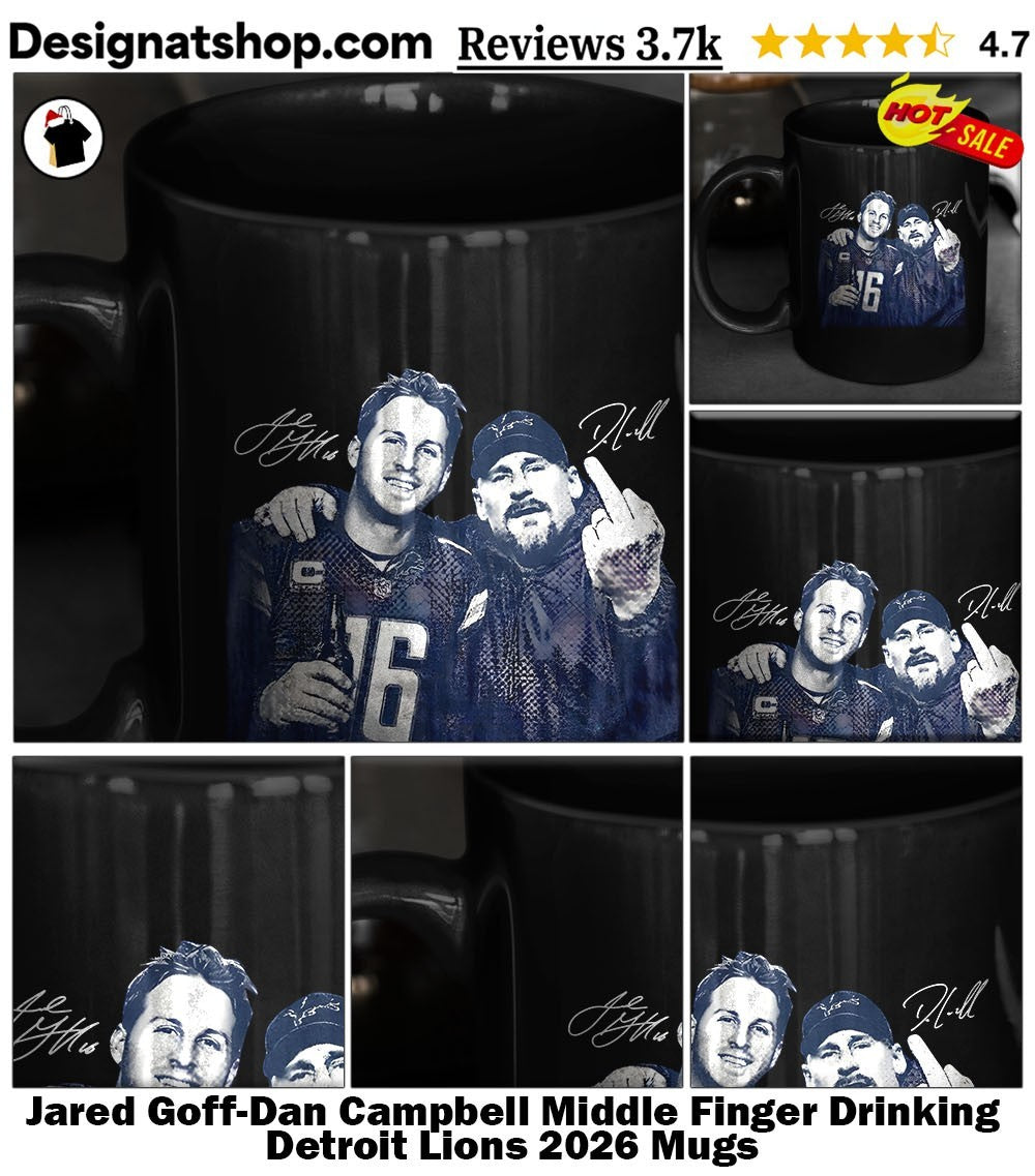Jared Goff-Dan Campbell Middle Finger Drinking Detroit Lions 2026 shirt