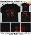 Jonas Brothers Burning Up Tour Poster Style Red Graphic Concert shirt