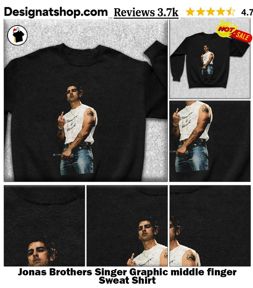 Jonas Brothers Singer Graphic middle finger shirt