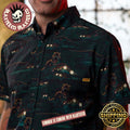 Jurrasic Park RSVLTS T-Rex Must Go Faster Button Short Sleeve Hawaiian Shirt