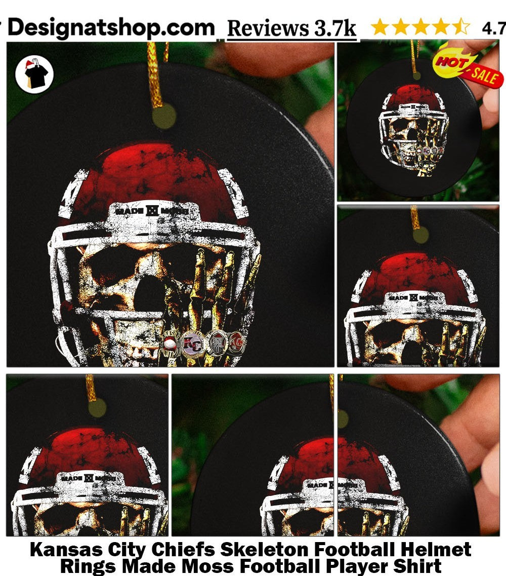 Kansas City Chiefs Skeleton Football Helmet Rings Made Moss Football Player Shirt