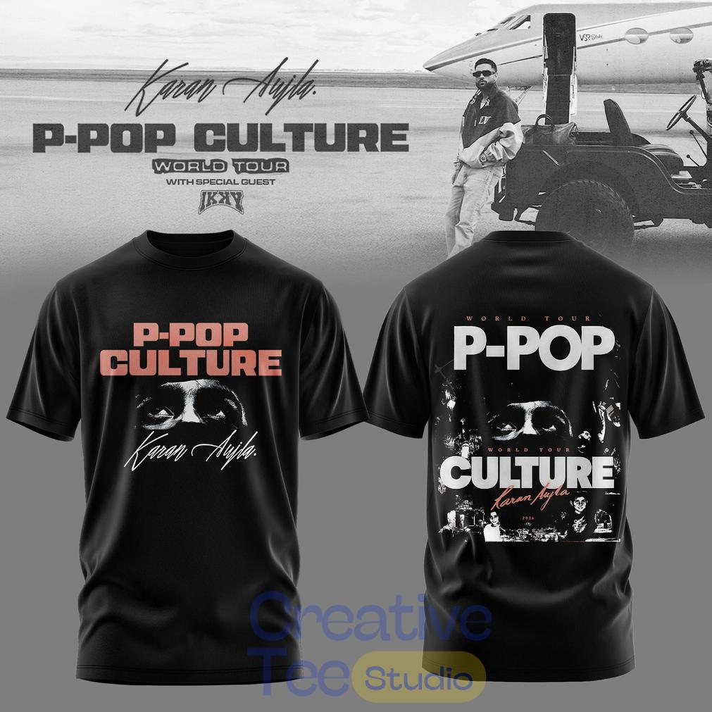 Karan Aujla P-Pop Culture World Tour Blackout Limited Edition 3D T-Shirt