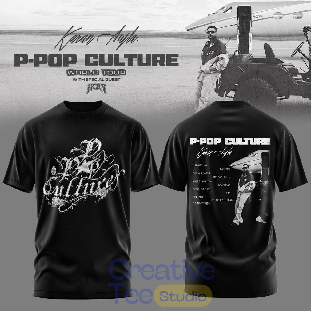 Karan Aujla P-Pop Culture World Tour Blackout Limited Edition 3D T-Shirt