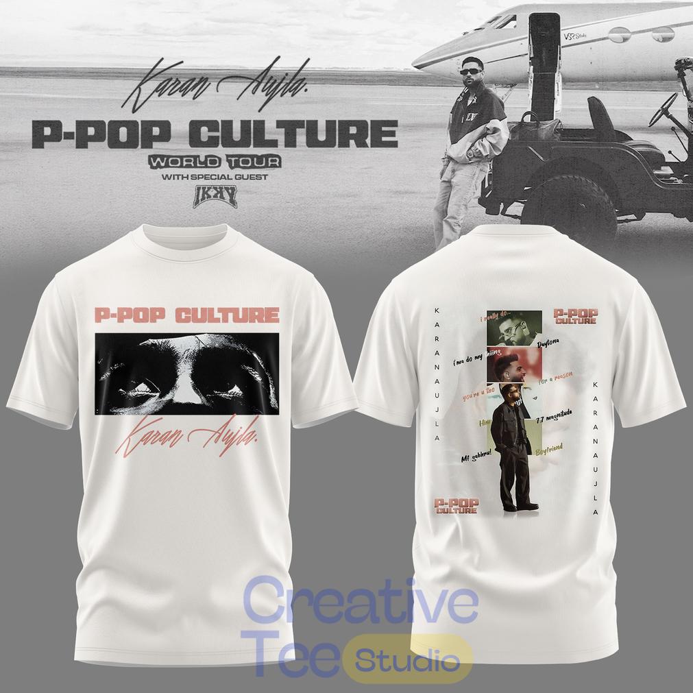 Karan Aujla P-Pop Culture World Tour White Signature T-Shirt