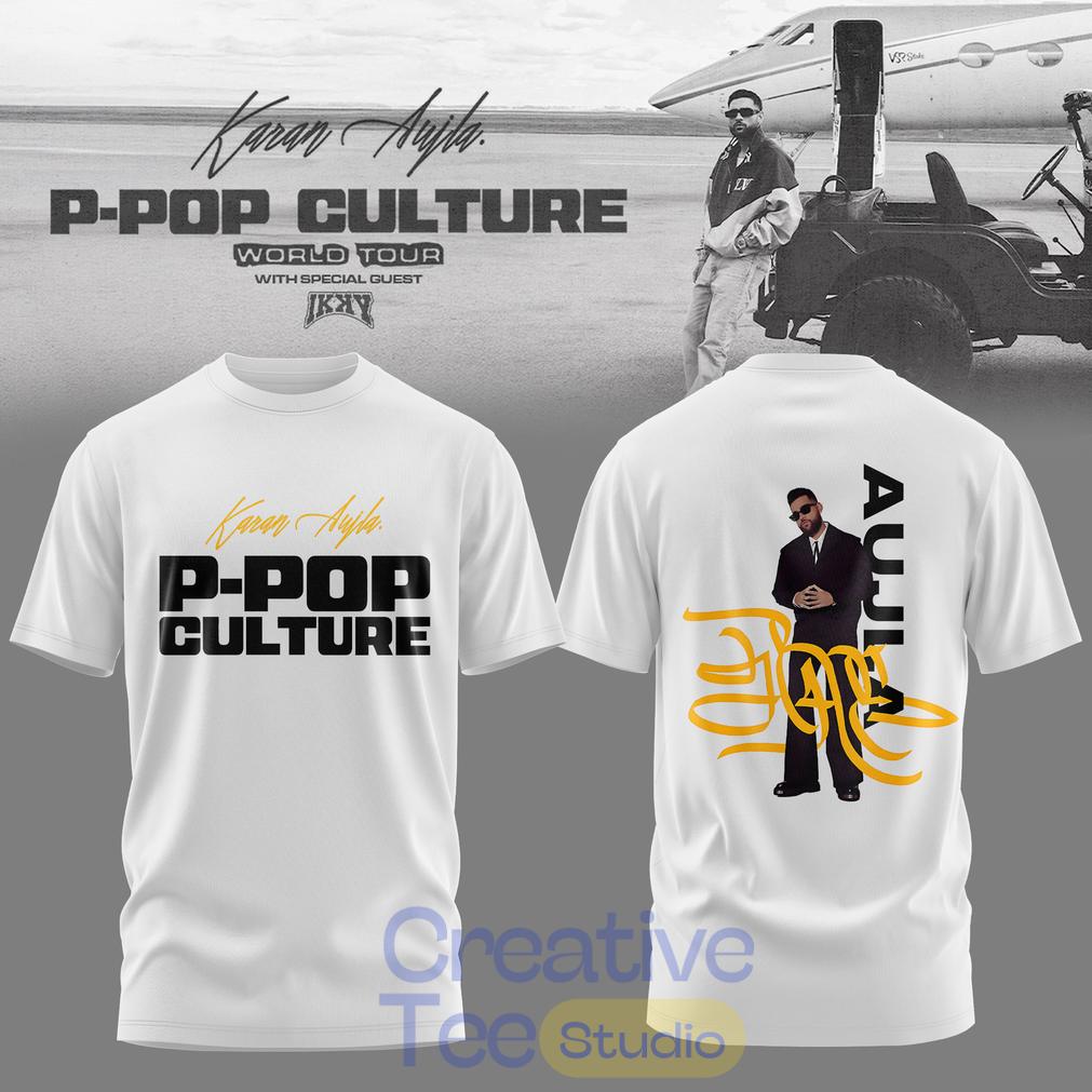 Karan Aujla P-Pop Culture World Tour White Signature T-Shirt