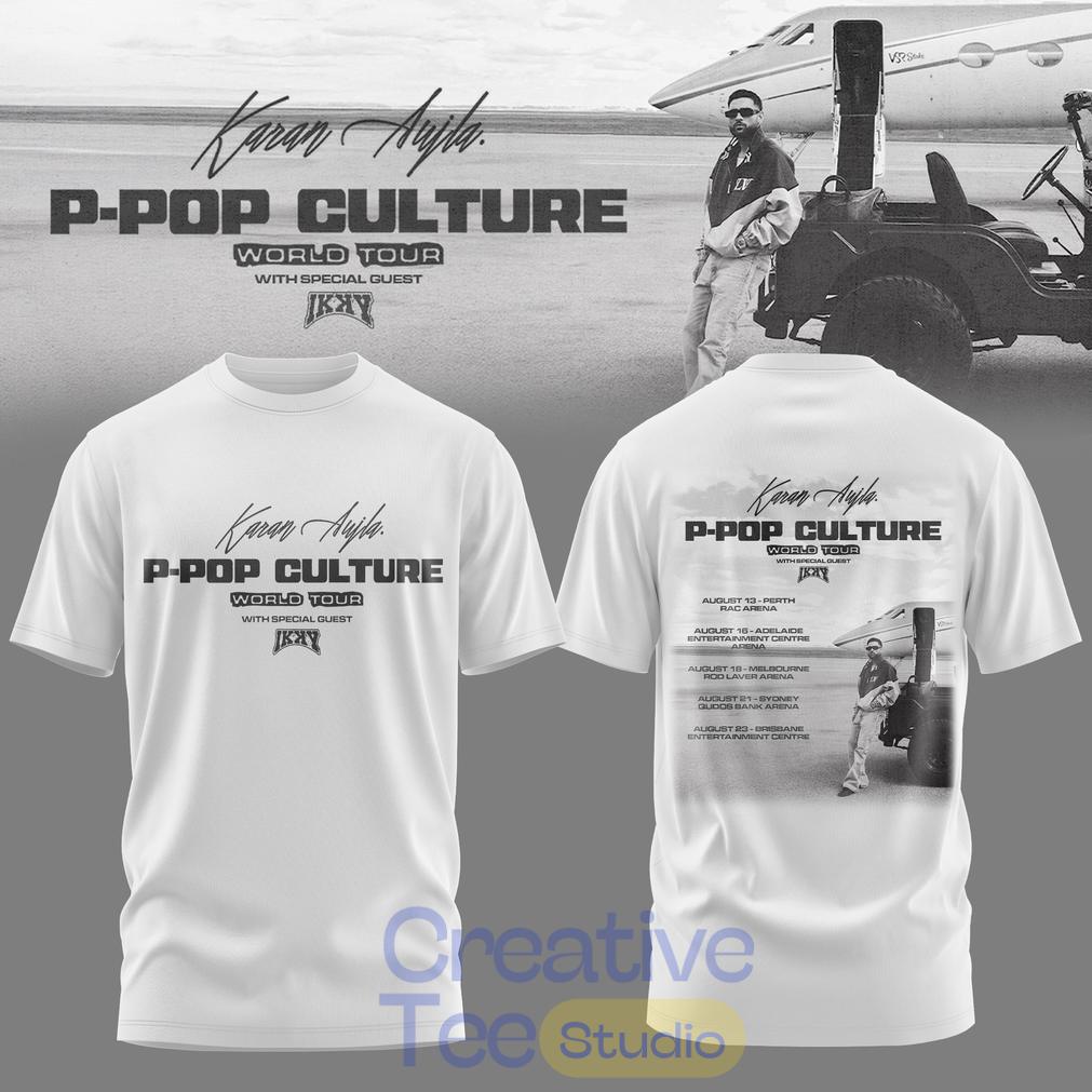 Karan Aujla P-Pop Culture World Tour White Signature T-Shirt