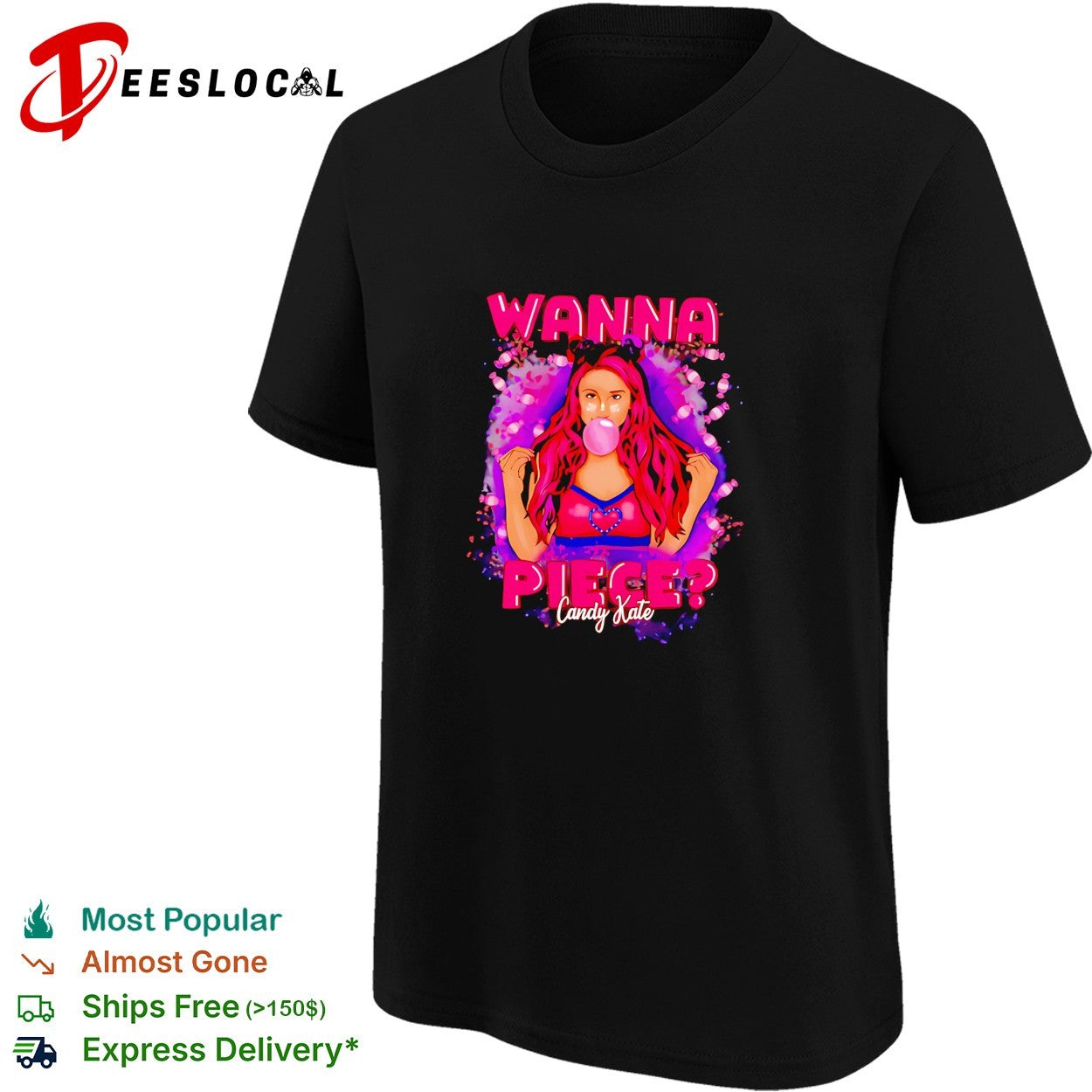 Kate wanna piece wrestling bubblegum shirt