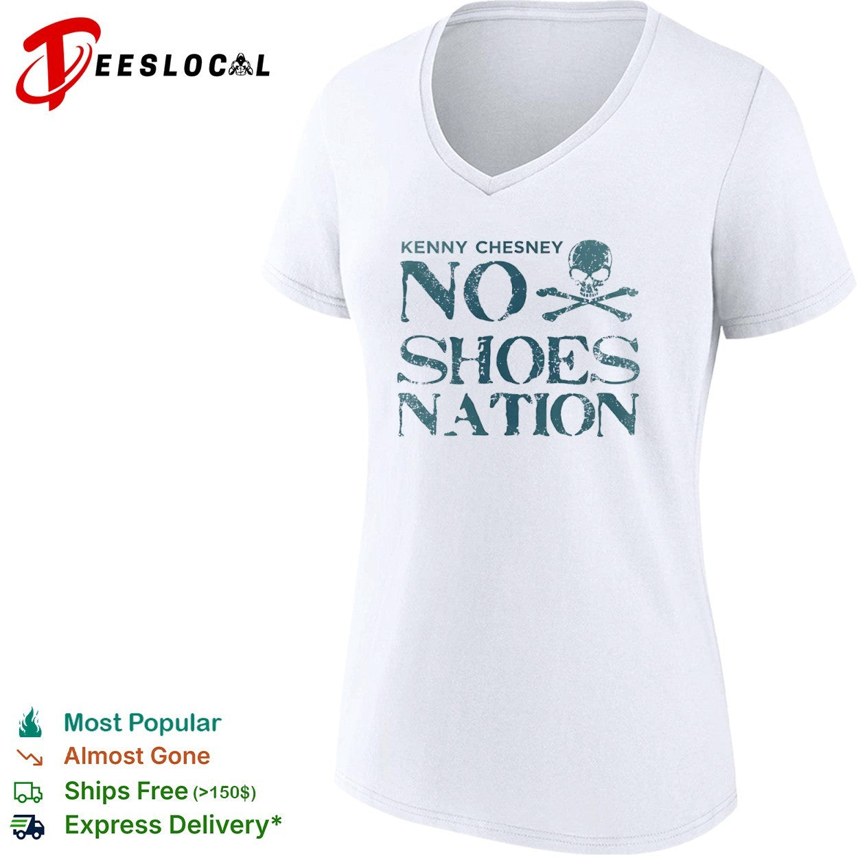 Kenny Chesney No Shoes Nation Skull and Crossbones shirt