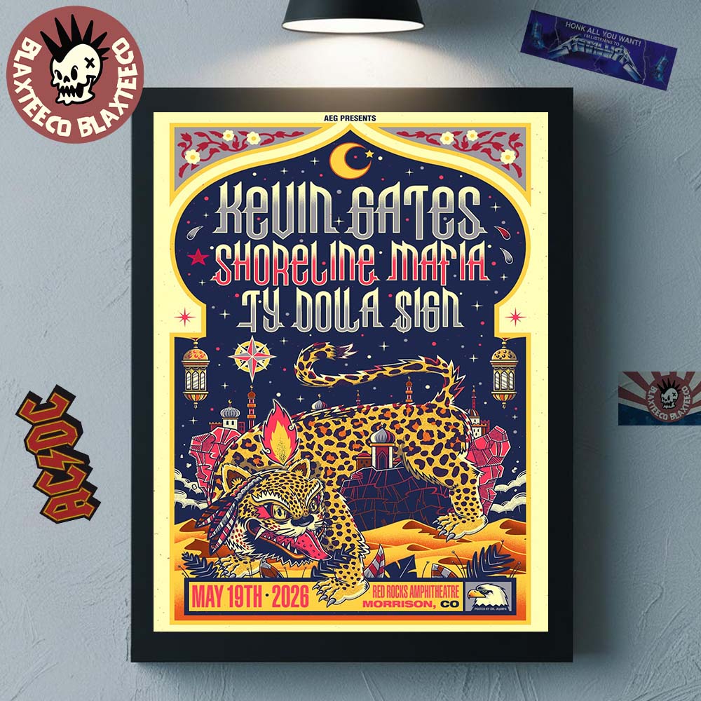 Kevin Gates With Shoreline Mafia And Ty Dolla Sign Live At Red Rocks Amphitheatre 2026 In Morrison Colorado On May 19 2026 Decor Poster Canvas
