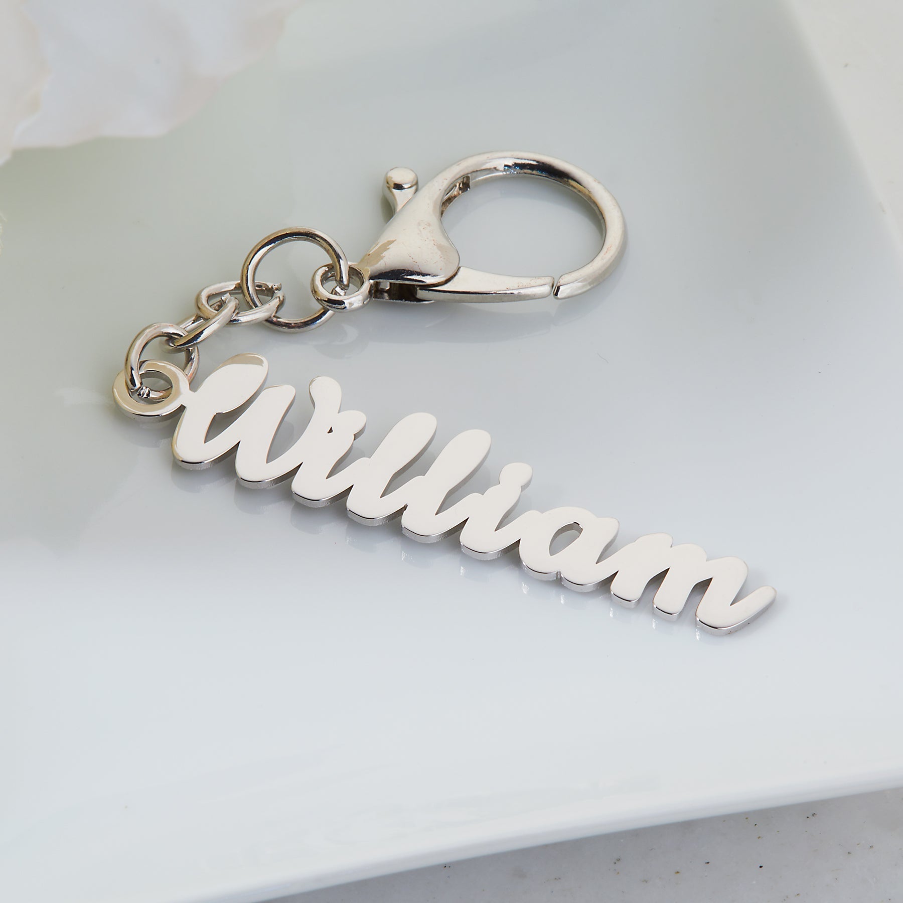 Script Name Stainless Steel Keychain