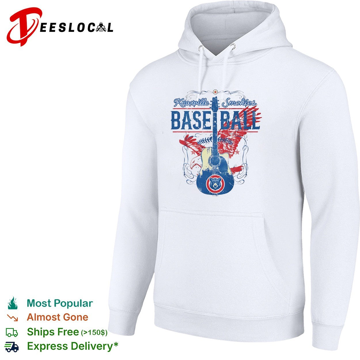 Knoxville Smokies baseball guitar shirt