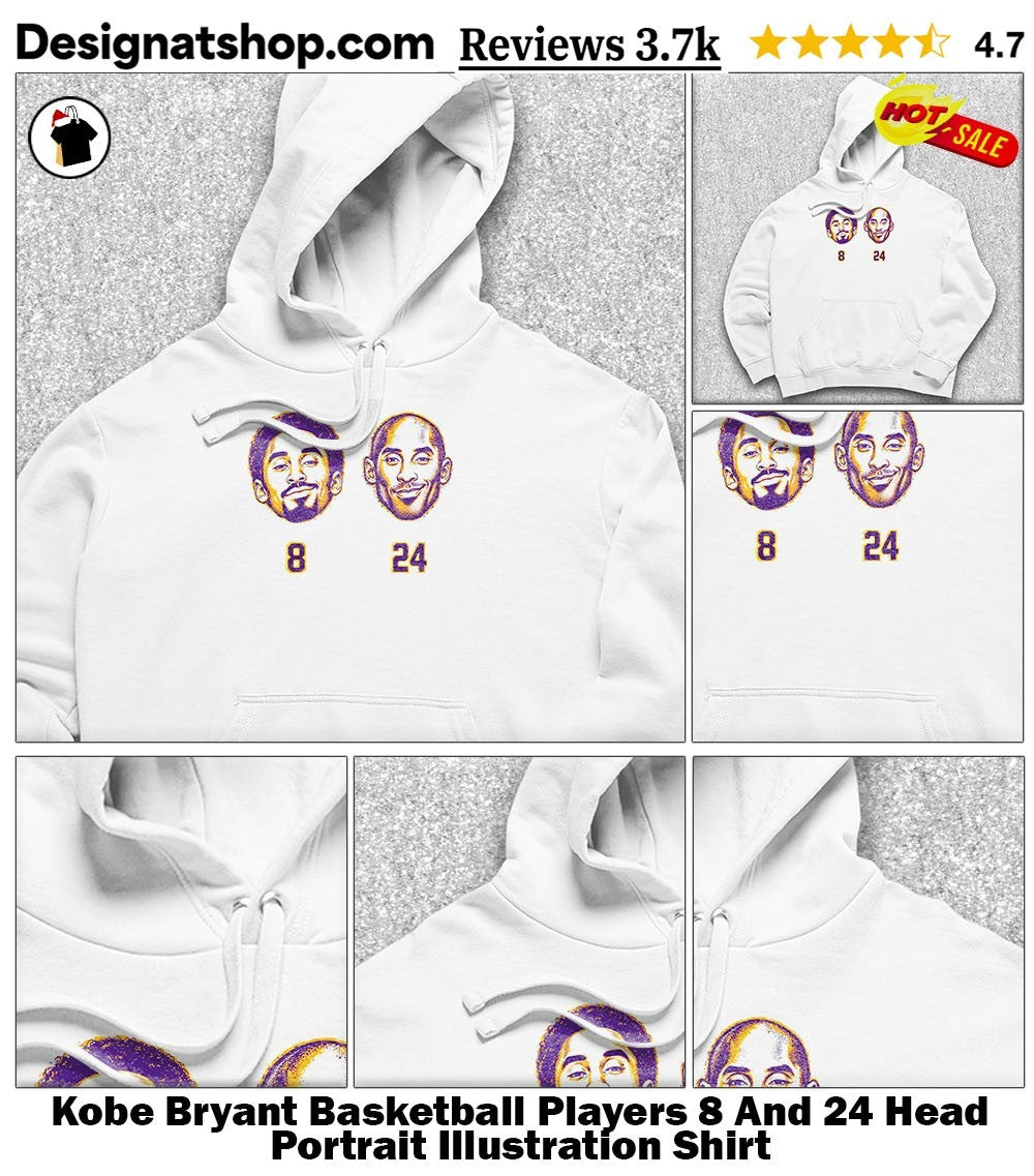 Kobe Bryant Basketball Players 8 And 24 Head Portrait Illustration Shirt