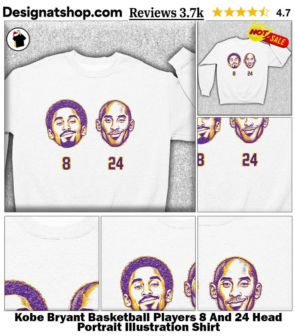 Kobe Bryant Basketball Players 8 And 24 Head Portrait Illustration Shirt