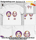 Kobe Bryant Basketball Players 8 And 24 Head Portrait Illustration Shirt