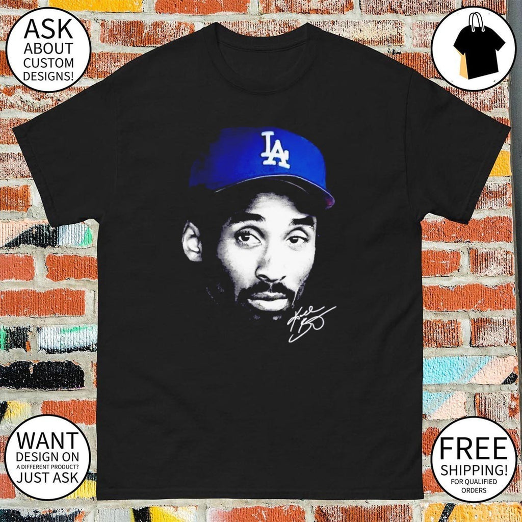 Kobe Bryant Big Face Dodgers Graphic signed shirt