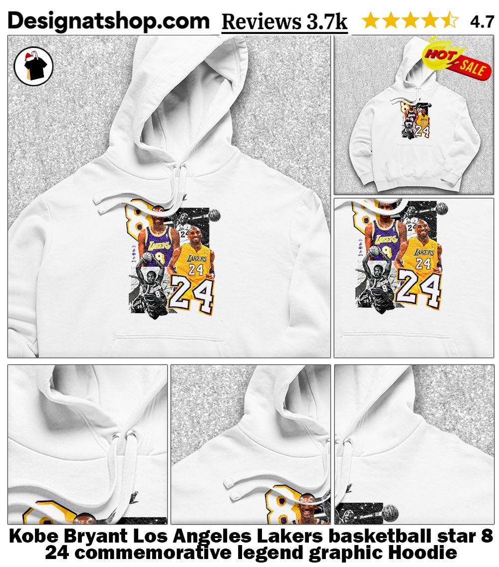 Kobe Bryant Los Angeles Lakers basketball star 8 24 commemorative legend graphic shirt