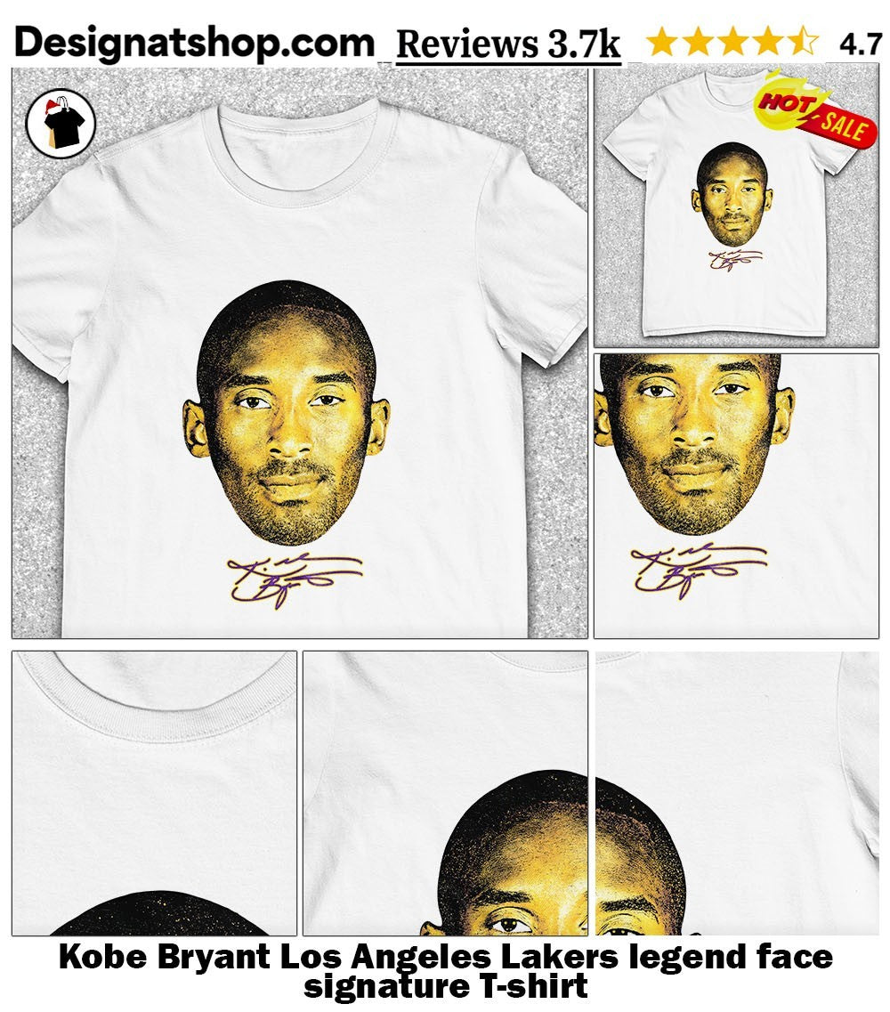 Kobe Bryant Los Angeles Lakers legend face signature shirt