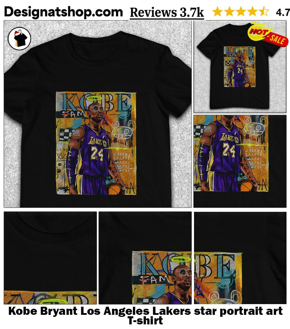 Kobe Bryant Los Angeles Lakers star portrait art shirt