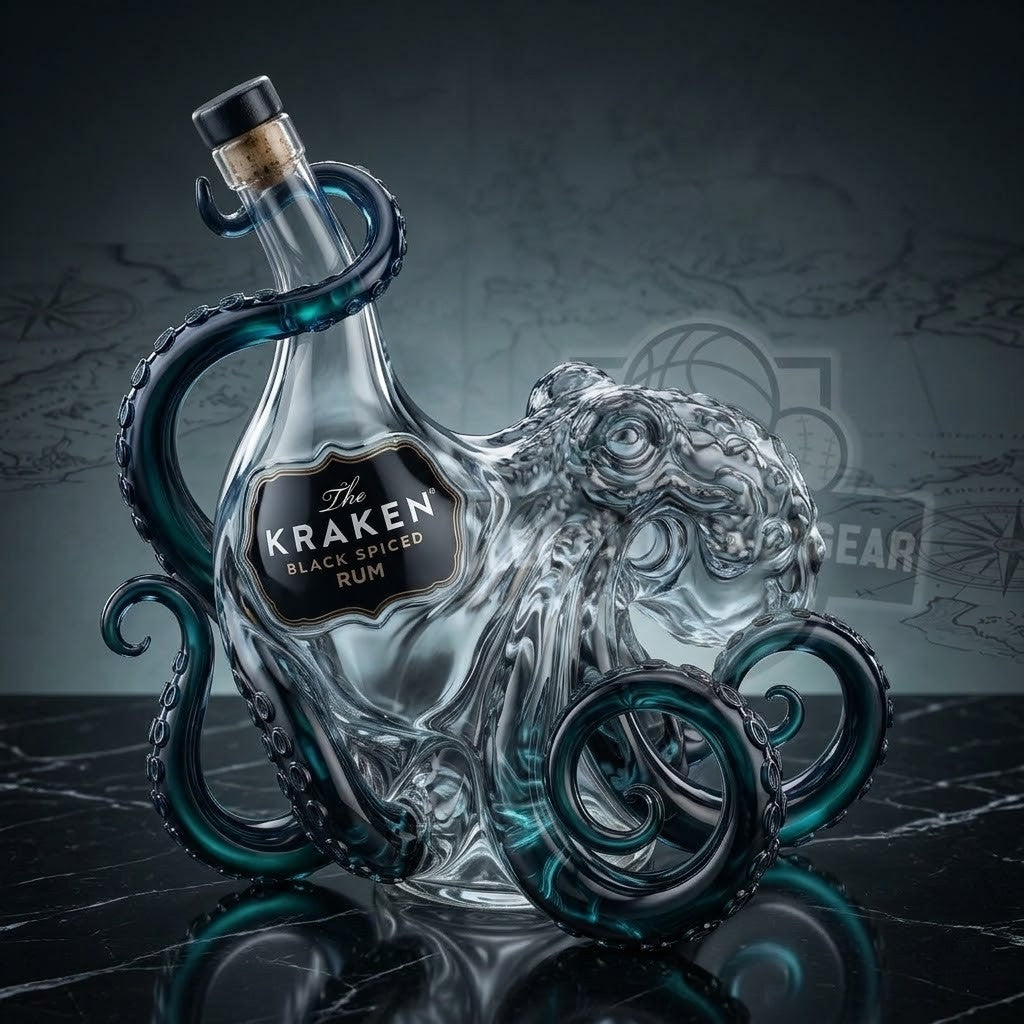 The Kraken Black Spiced Rum Octopus Whiskey Decanter
