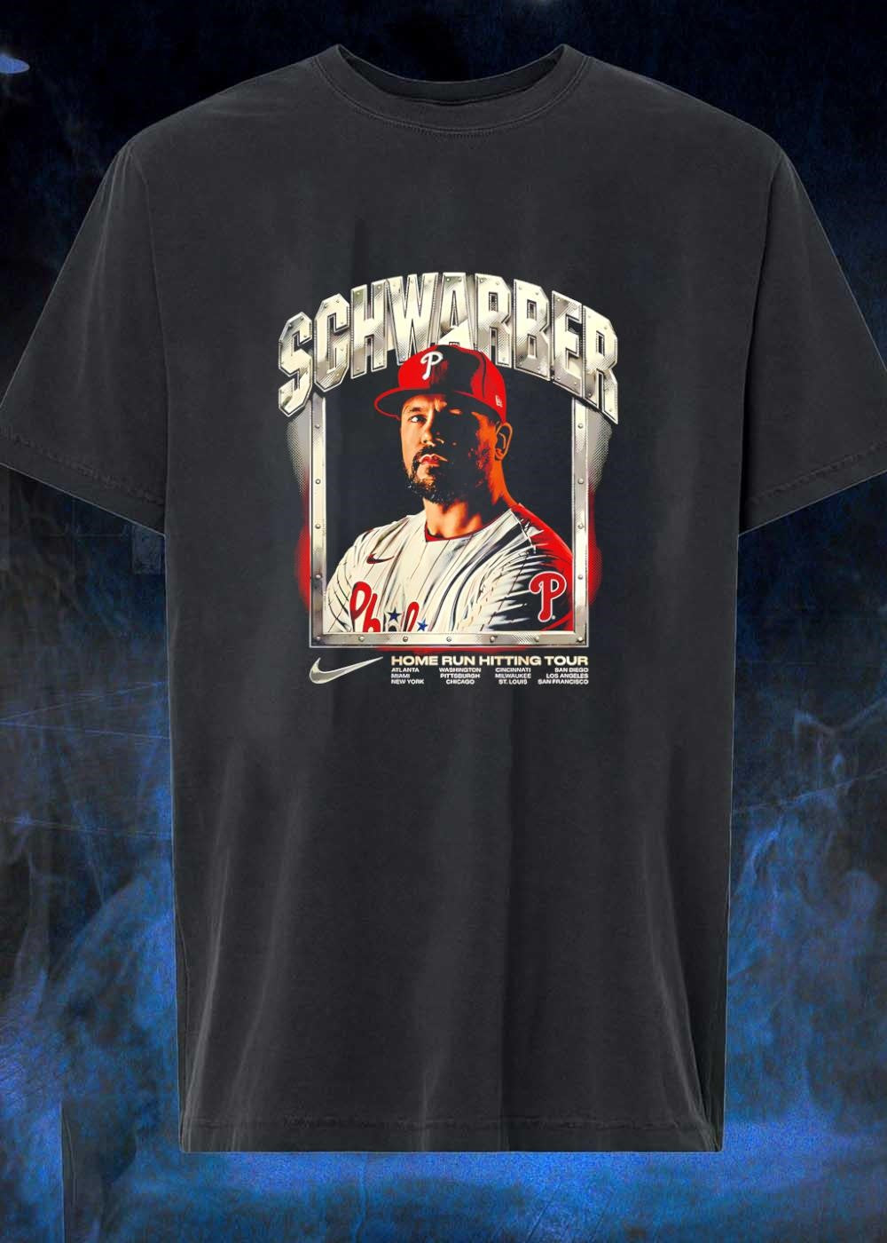 Kyle Schwarber Home Run Hitting Tour Atlanta Miami New York Philadelphia Shirt