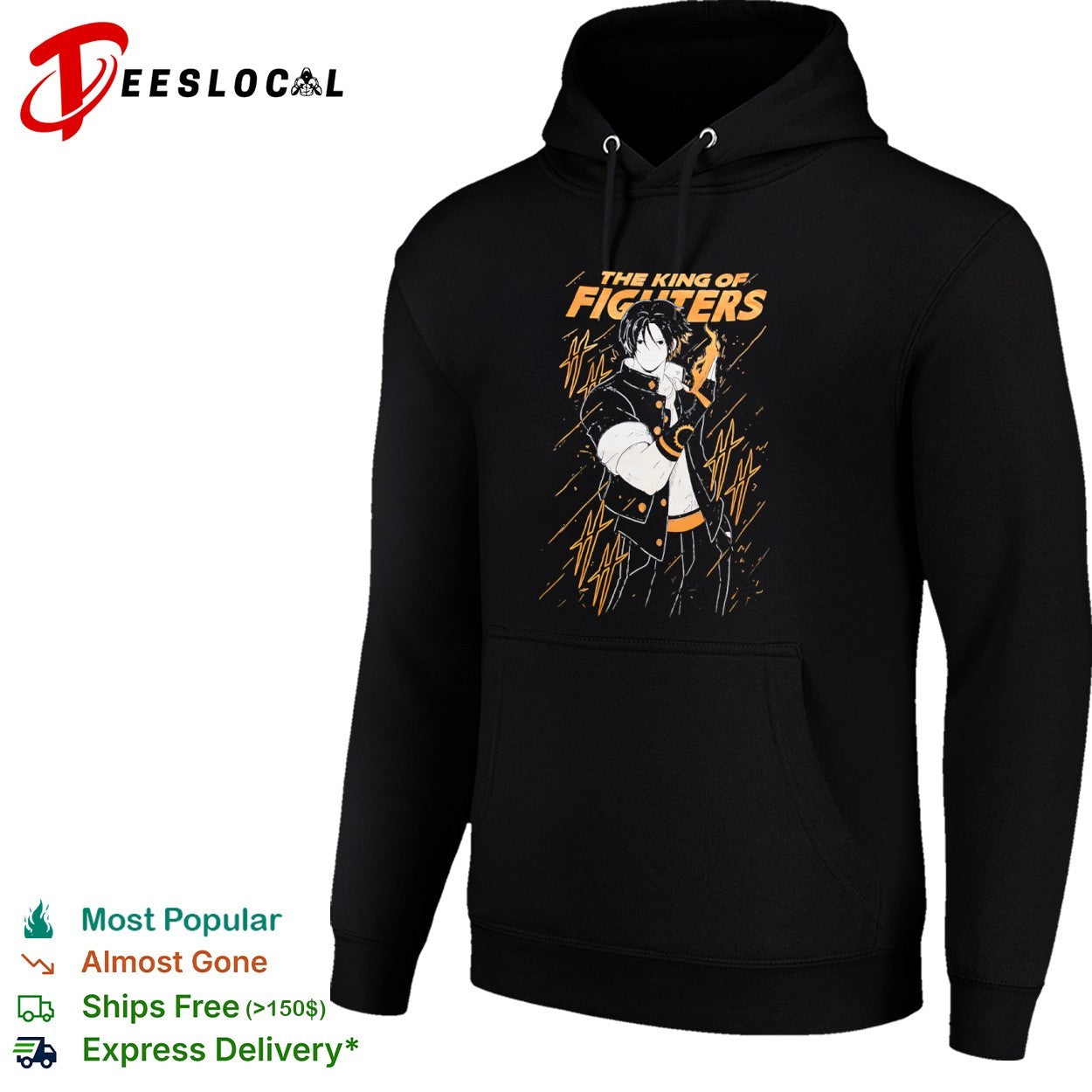 Kyo Kusanagi The King of Fighters Action Video Game Series Orange Flame shirt