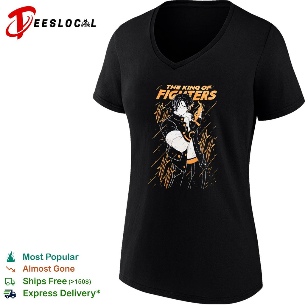 Kyo Kusanagi The King of Fighters Action Video Game Series Orange Flame shirt