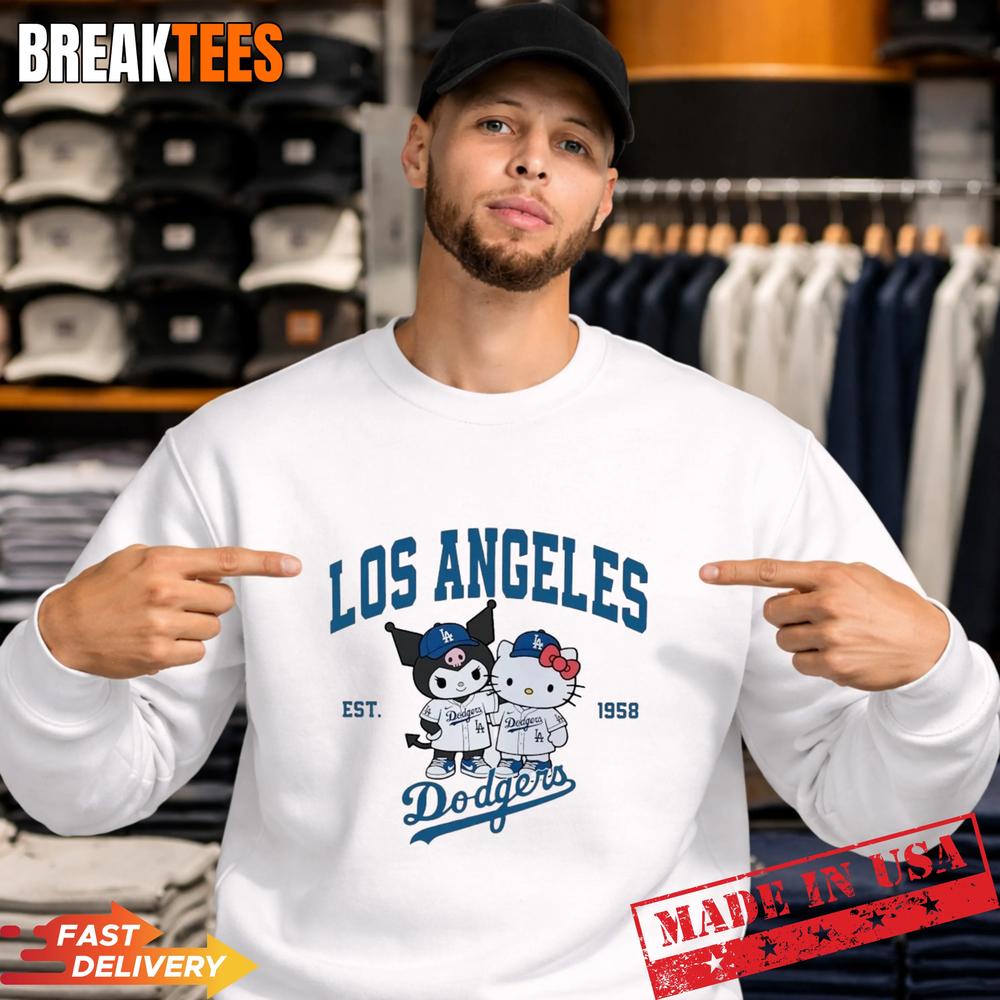 LA Dodgers Hello Kitty Kuromi Est 1958 Baseball Shirt