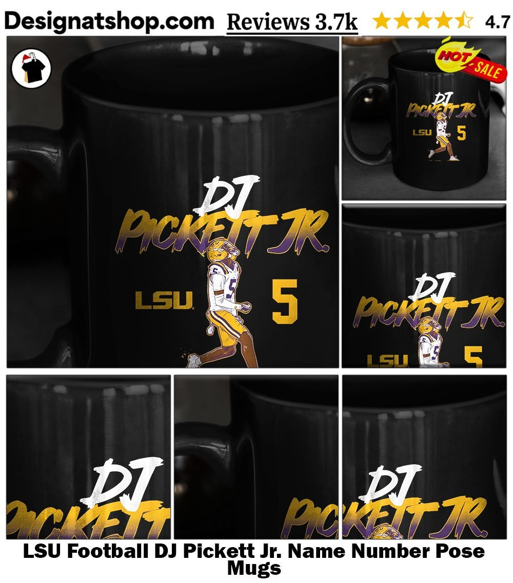 LSU Football DJ Pickett Jr. Name Number Pose shirt