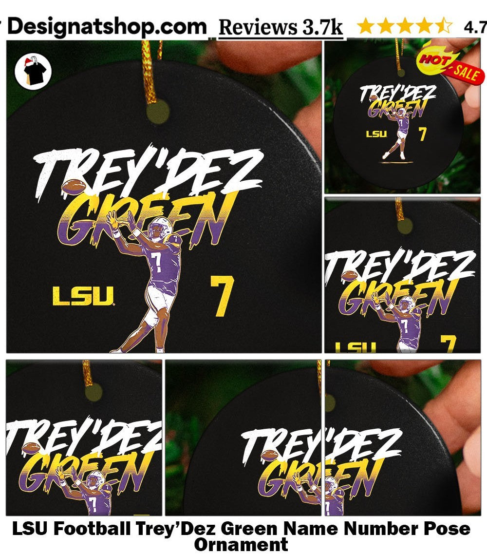 LSU Football Trey’Dez Green Name Number Pose shirt