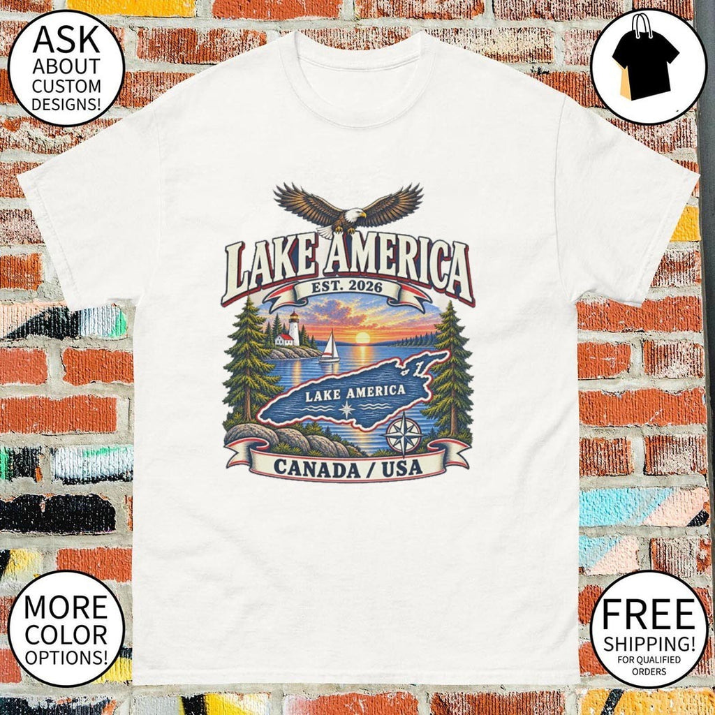 Lake America Est. 2026 Great Lakes Graphic Patriotic USA shirt