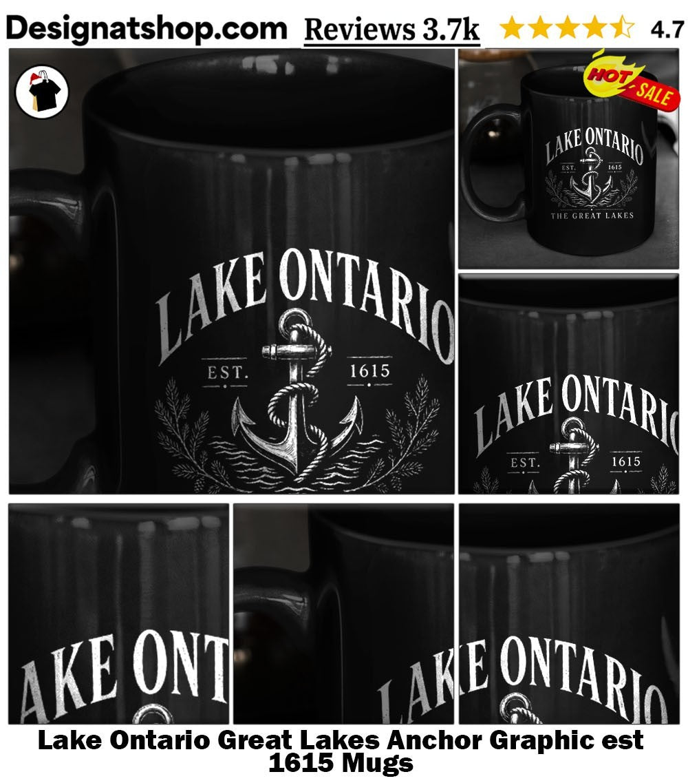 Lake Ontario Great Lakes Anchor Graphic est 1615 shirt