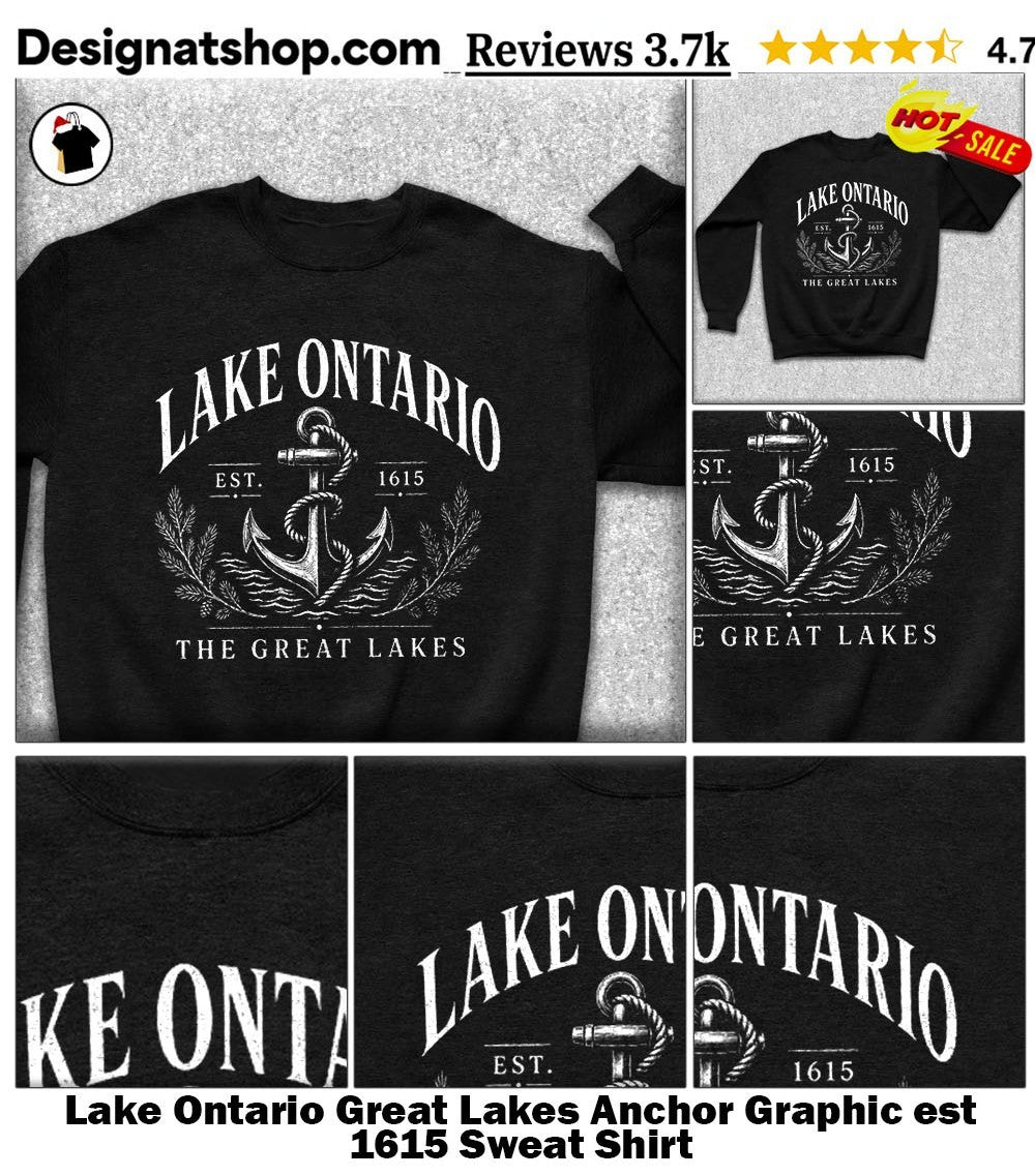 Lake Ontario Great Lakes Anchor Graphic est 1615 shirt