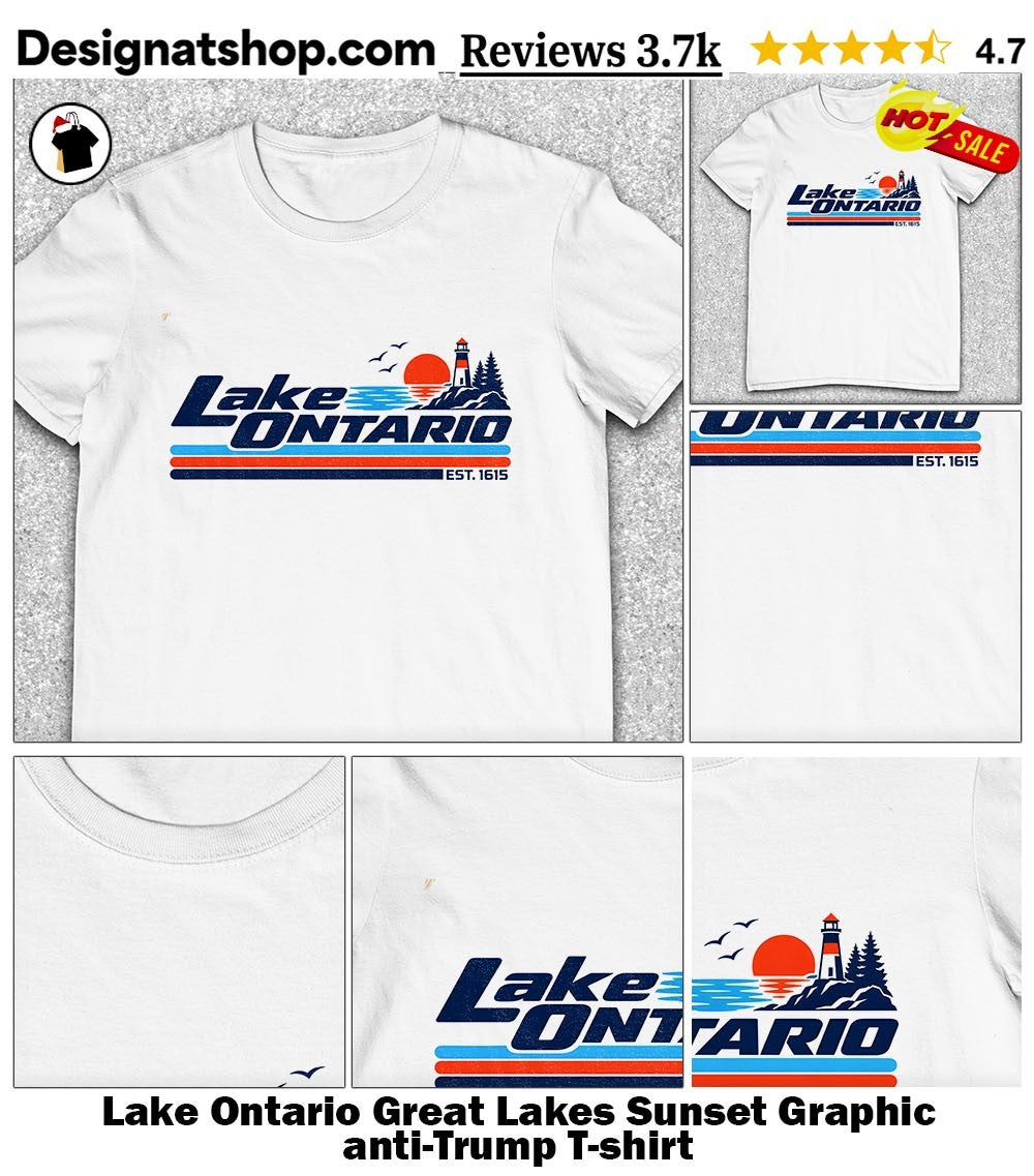 Lake Ontario Great Lakes Sunset Graphic anti-Trump shirt