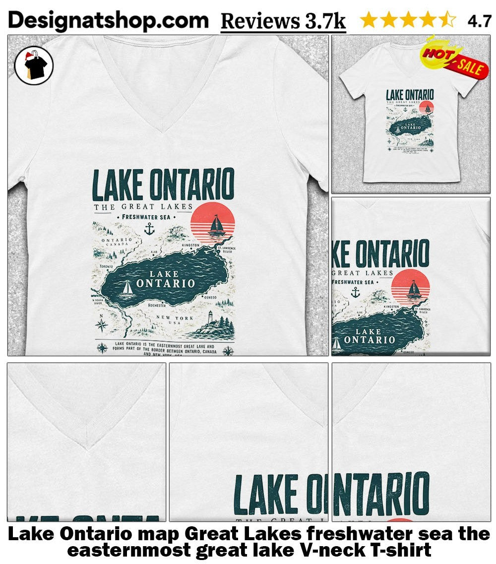 Lake Ontario map Great Lakes freshwater sea the easternmost great lake shirt