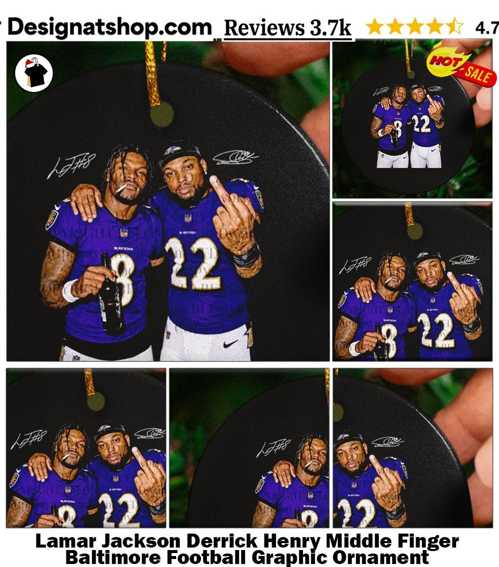 Lamar Jackson Derrick Henry Middle Finger Baltimore Football Graphic shirt