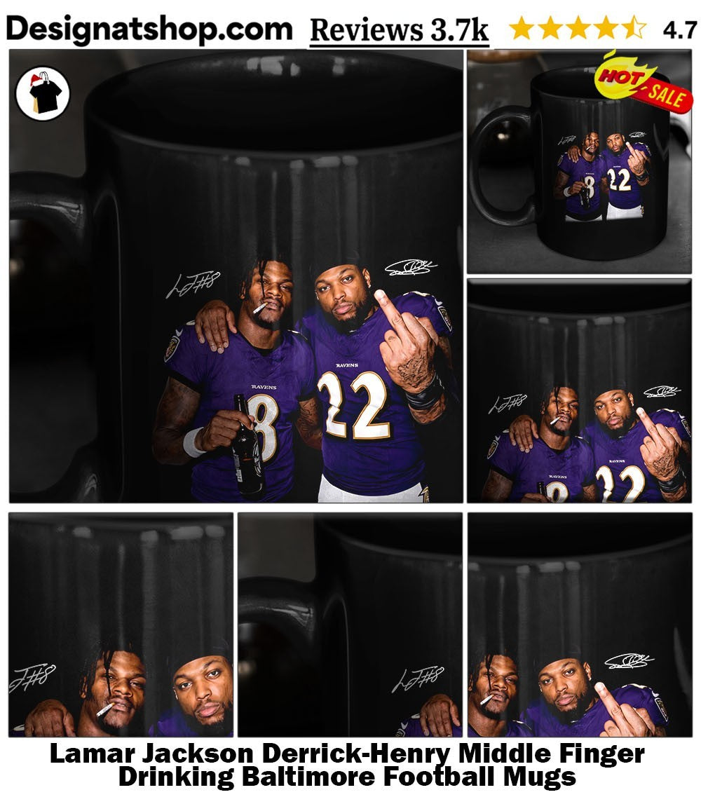 Lamar Jackson Derrick-Henry Middle Finger Drinking Baltimore Football shirt