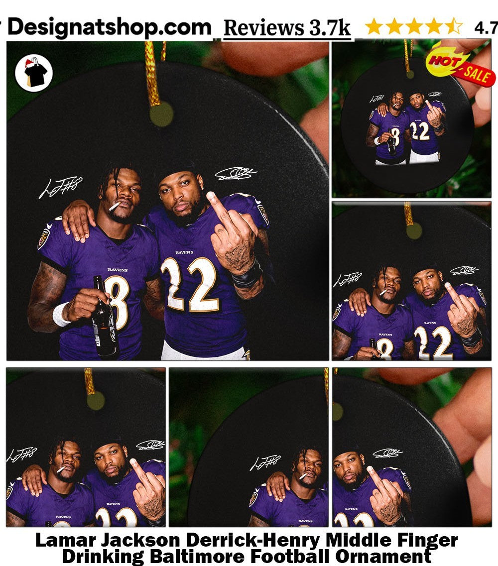 Lamar Jackson Derrick-Henry Middle Finger Drinking Baltimore Football shirt