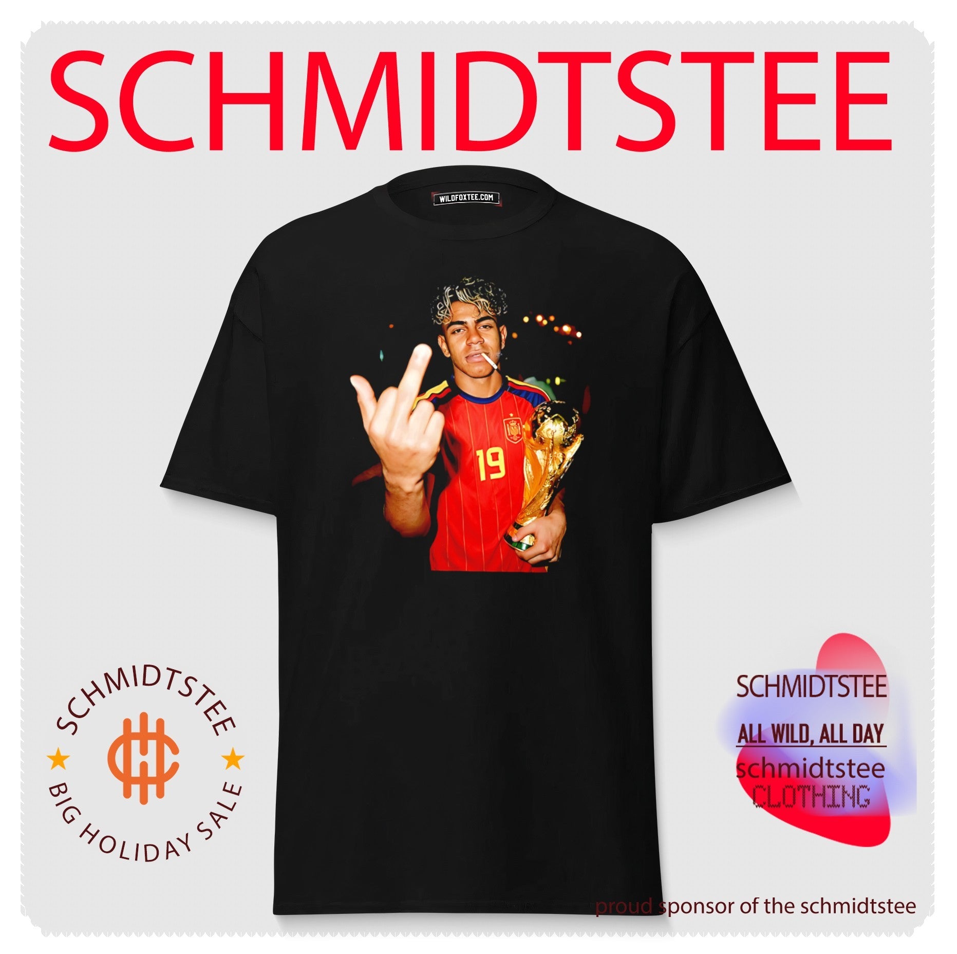 Lamine Yamal middle finger smoking shirt
