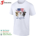 Land of the free Labrador puppies American flag shirt