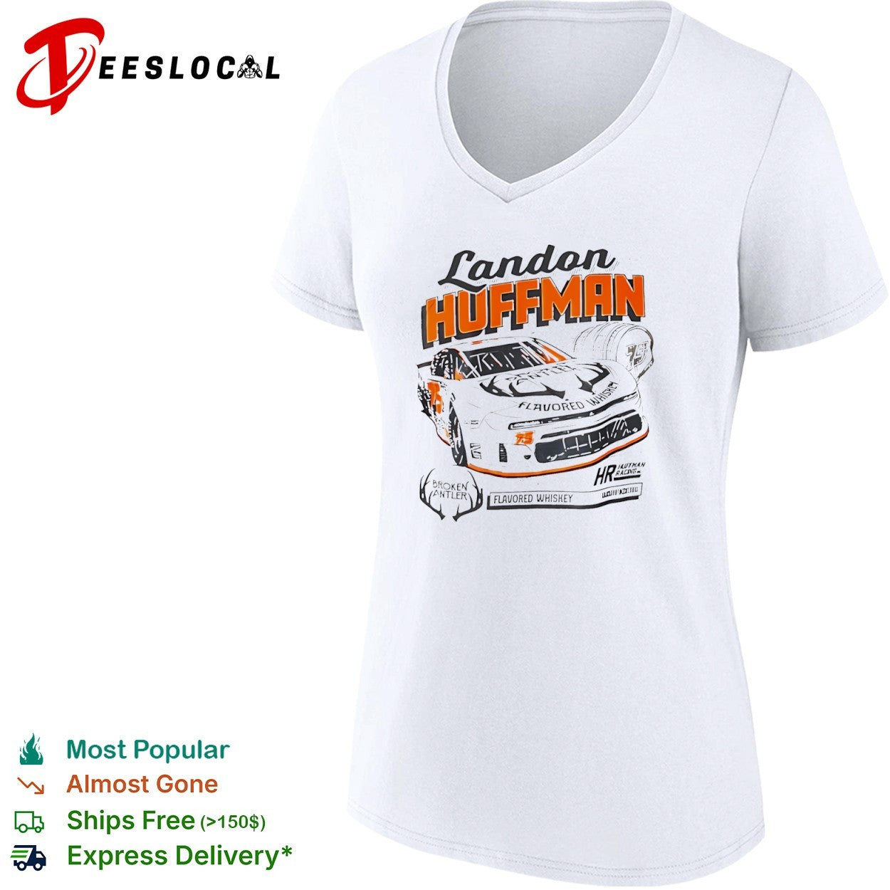 Landon Huffman Broken Antler Flavored Whiskey 75 Huffman Racing shirt