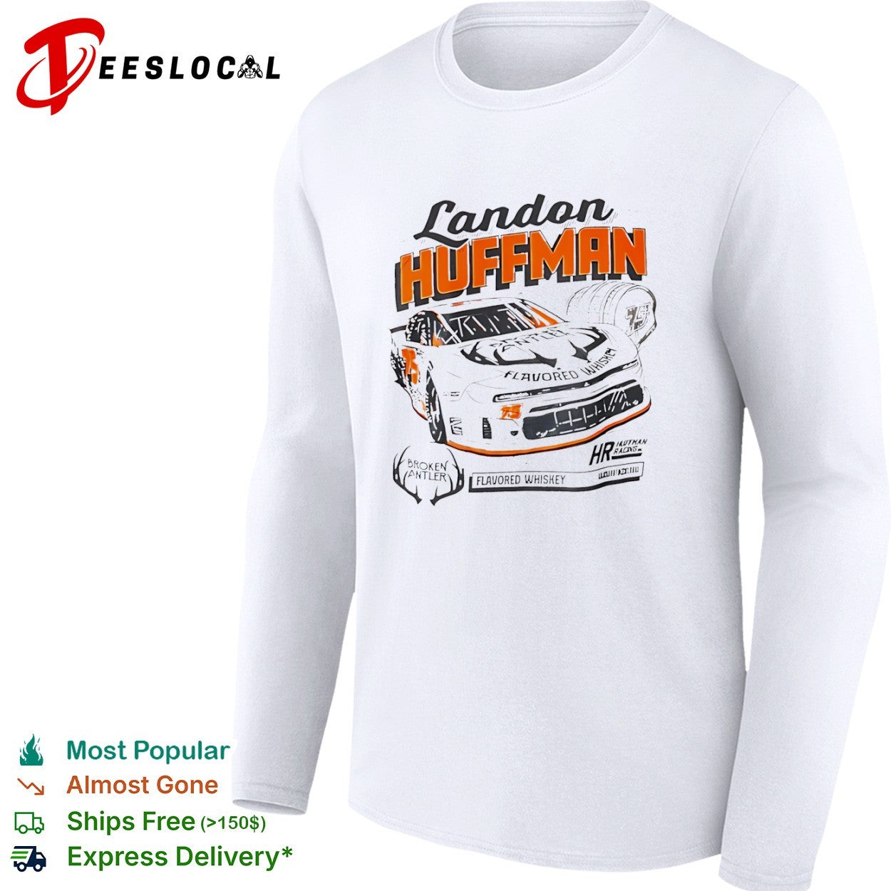 Landon Huffman Broken Antler Flavored Whiskey 75 Huffman Racing shirt