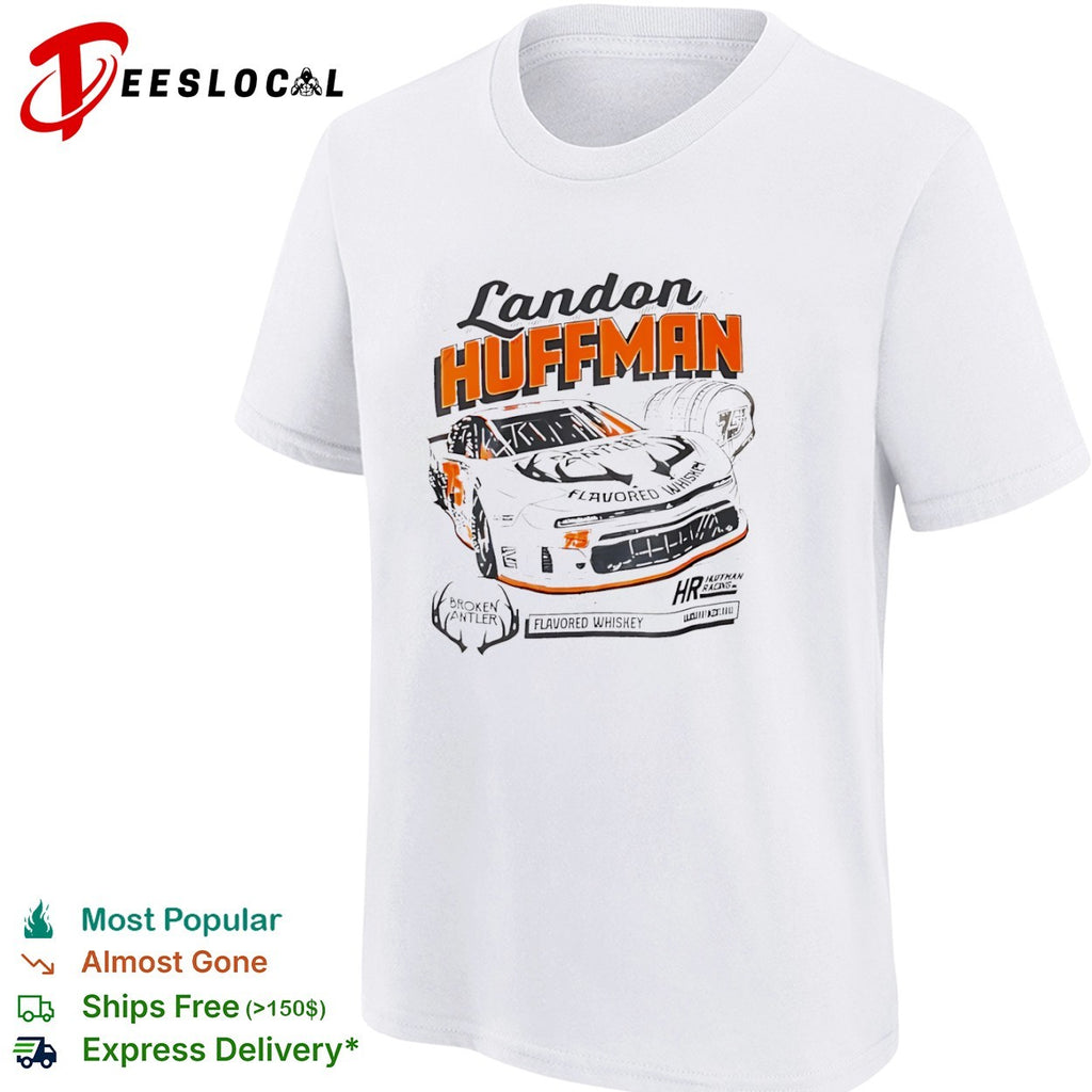 Landon Huffman Broken Antler Flavored Whiskey 75 Huffman Racing shirt