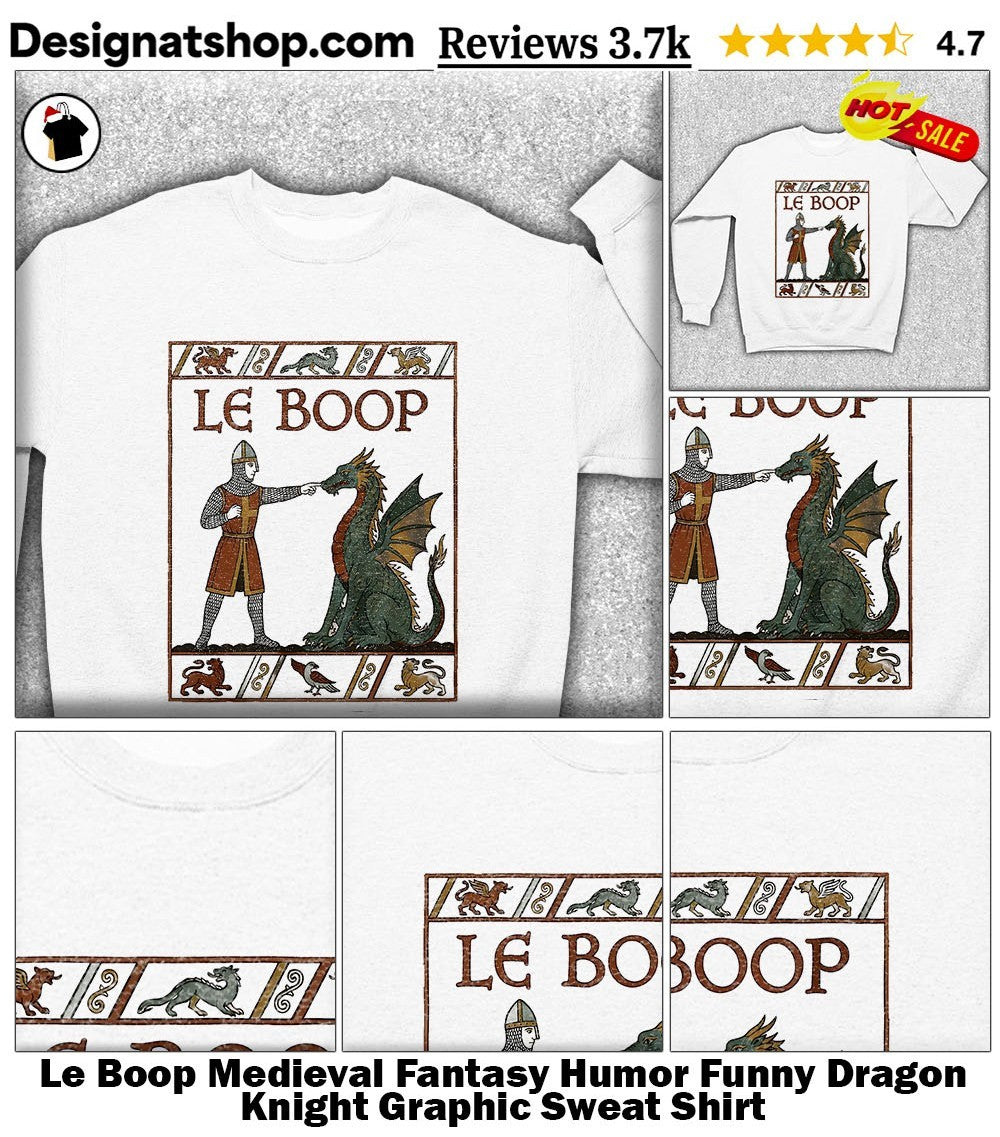 Le Boop Medieval Fantasy Humor Funny Dragon Knight Graphic shirt