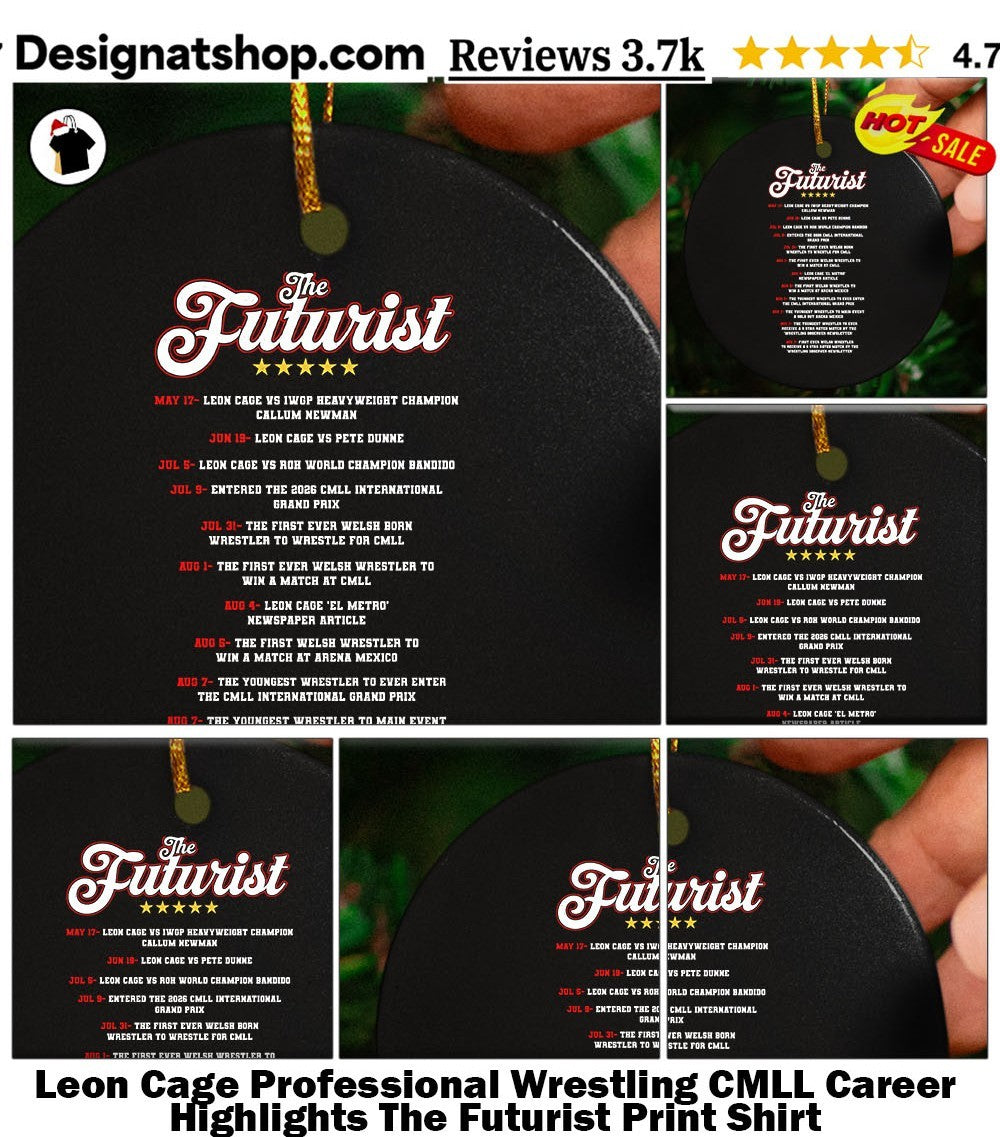 Leon Cage Professional Wrestling CMLL Career Highlights The Futurist Print Shirt