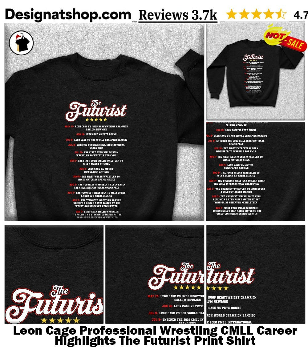 Leon Cage Professional Wrestling CMLL Career Highlights The Futurist Print Shirt