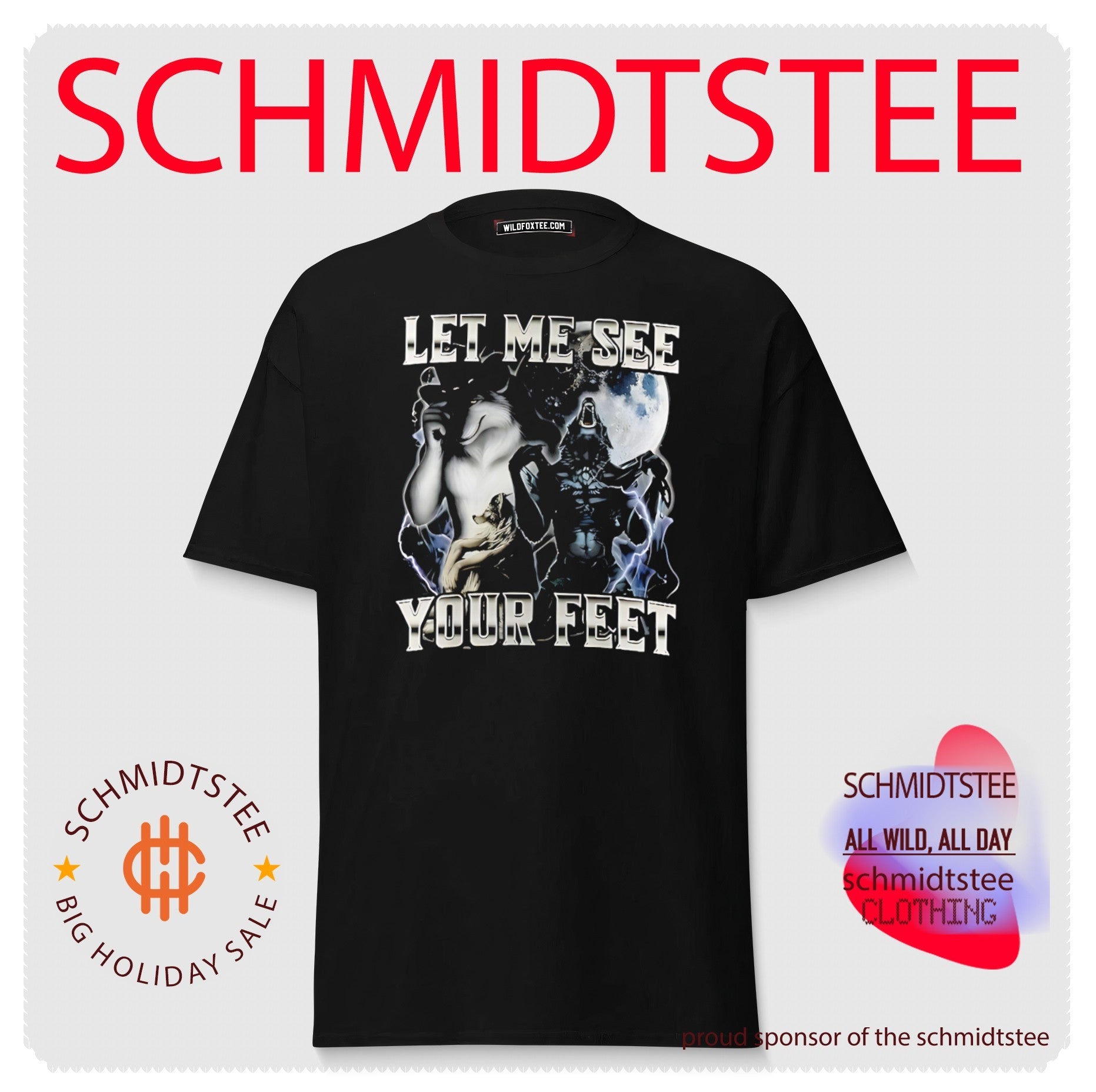 Let me see your feet wolf meme shirt