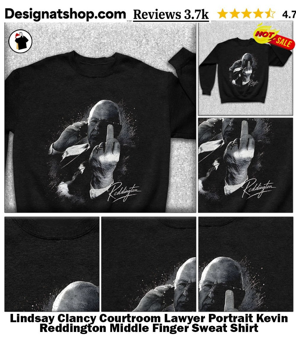 Lindsay Clancy Courtroom Lawyer Portrait Kevin Reddington Middle Finger shirt