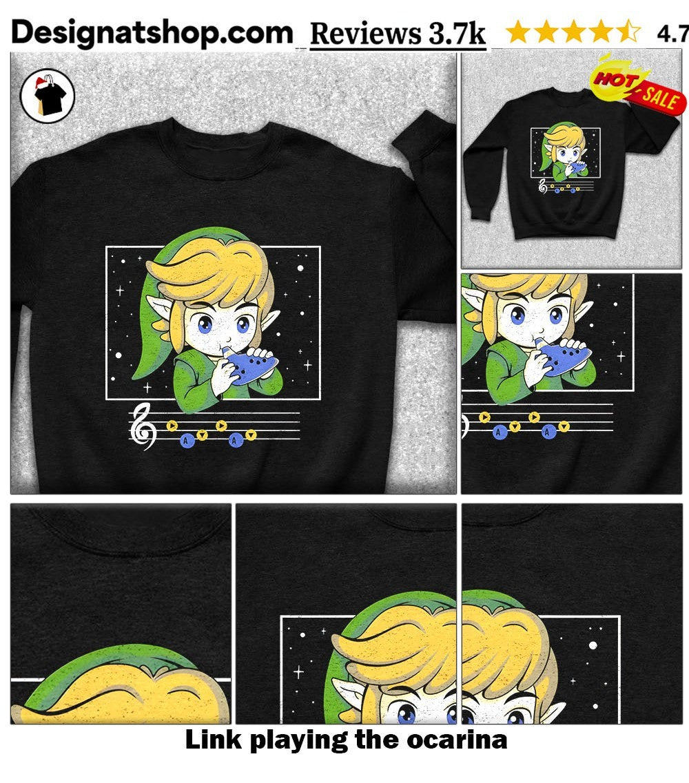 Link playing the ocarina