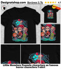 Little Monsters Peanuts characters as famous horror characters shirt